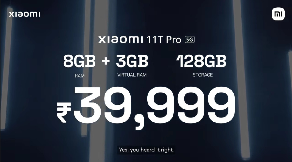 Xiaomi 11T Pro 5G PRICING