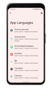 Android 13 App Based Language