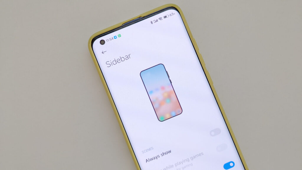 How to use MIUI's sidebar feature