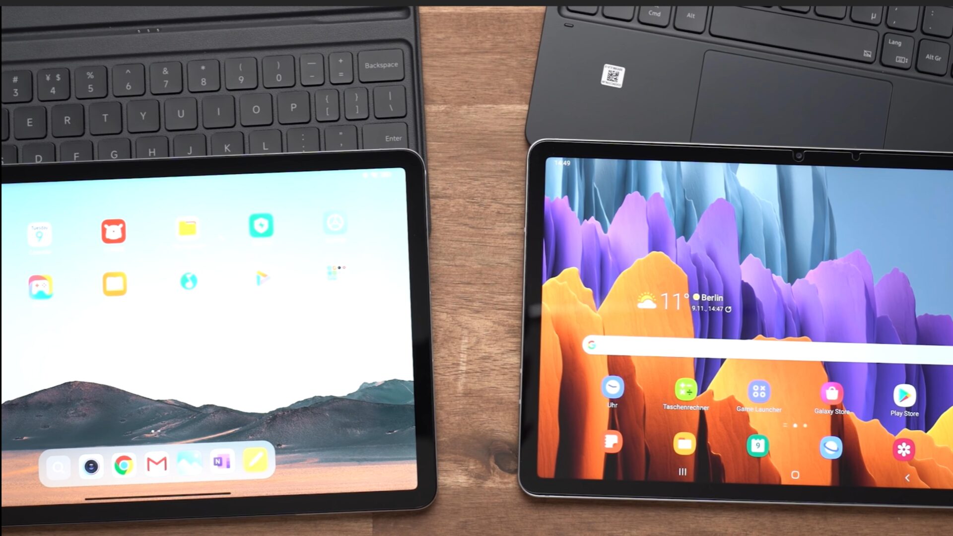 Mi Pad 5 vs Galaxy Tab S7 Back Display