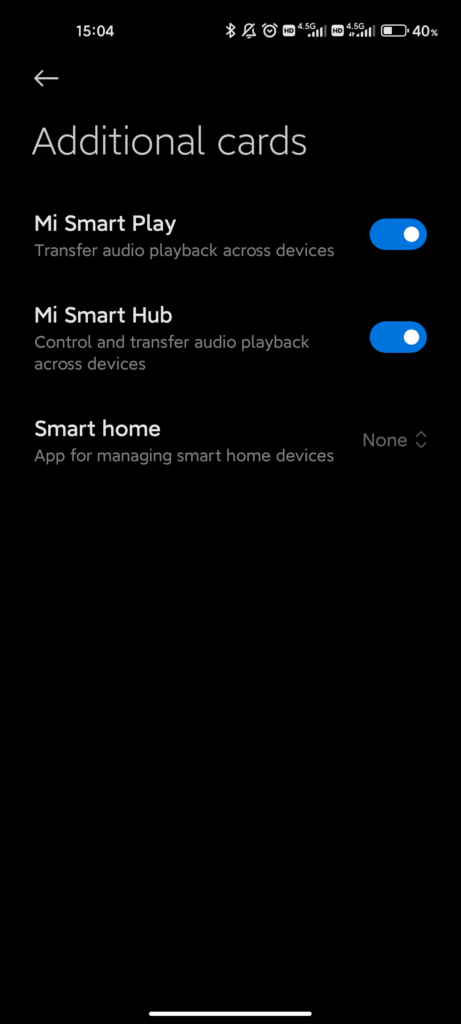Xiaomi Smart Hub Settings