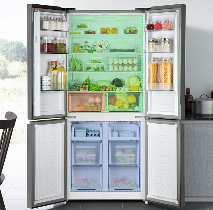 Xiaomi MIJIA cross four-door refrigerator 496L compartments