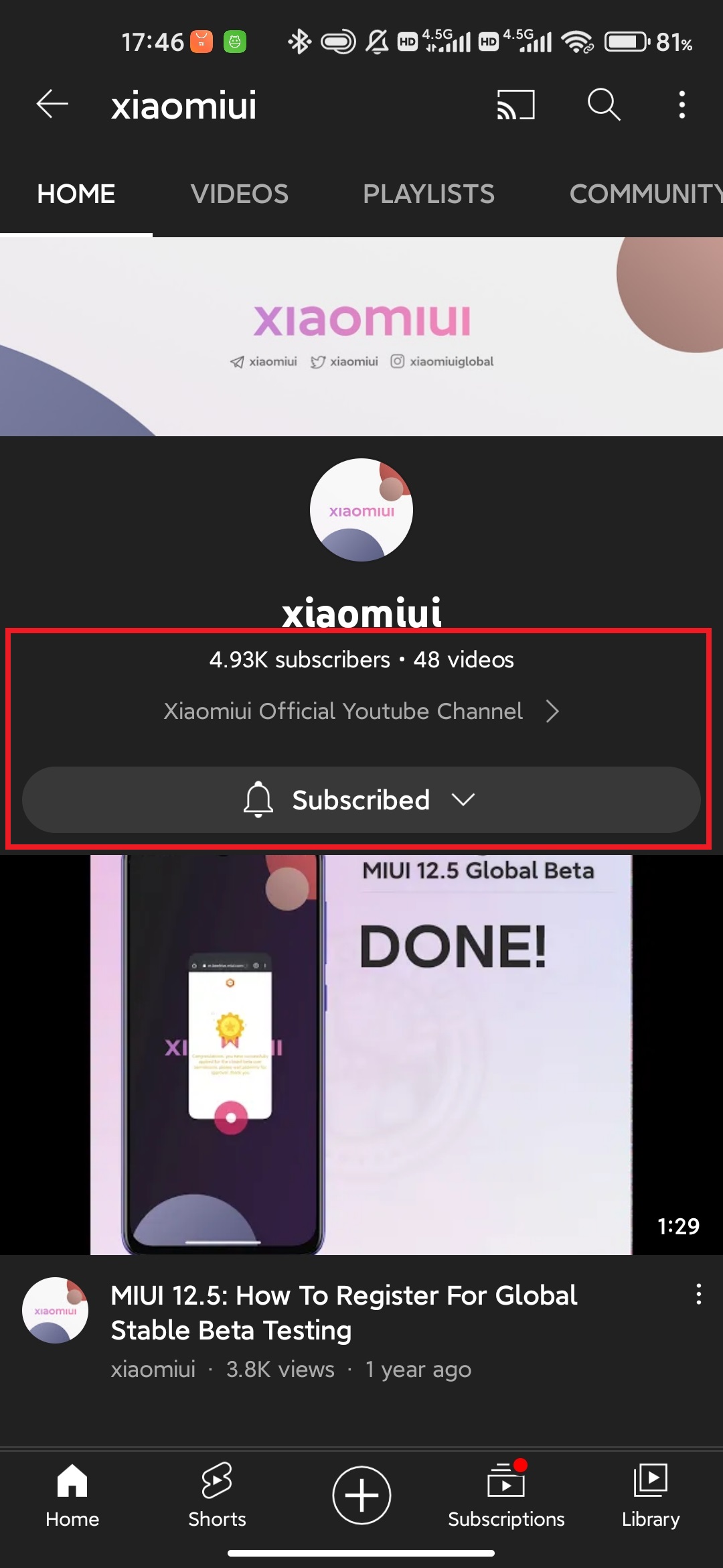 New subscribe button