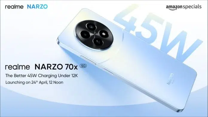 Realme teases ‘lag-free,’ ‘lightning-fast’ Narzo 70x with 45W fast charging, 5000mAh battery