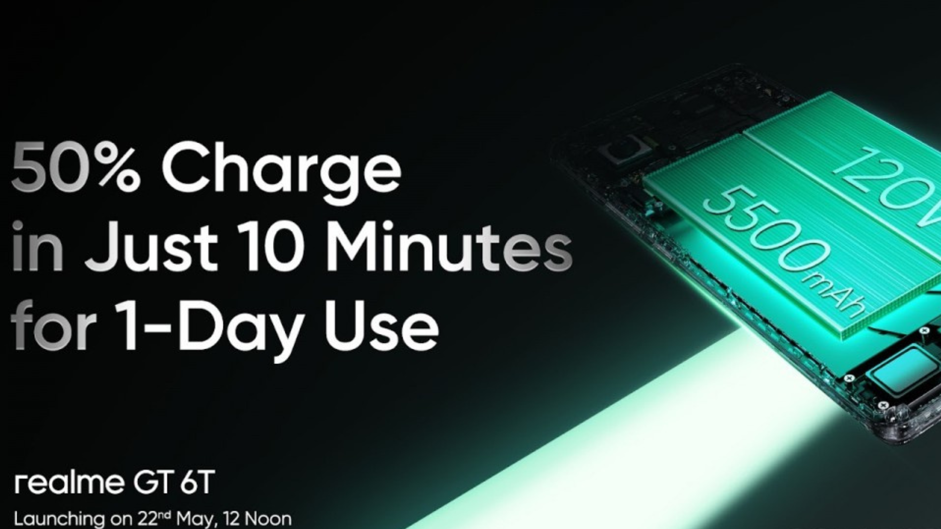 Confirmed: Realme GT 6T has 5500mAh battery, 120W charging
