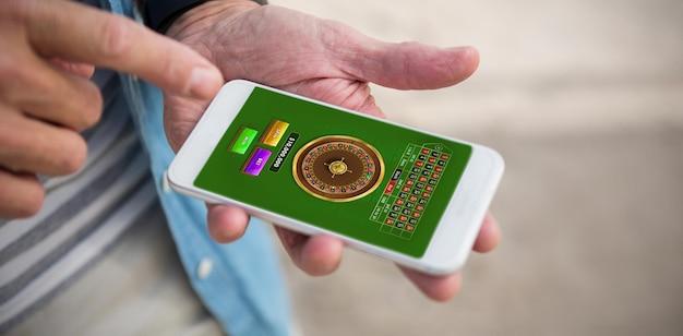 Composite image of online roulette game